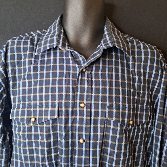 Panhandle Slim Other - Panhandle Slim Shirt Mens Large Plaid Tattersall Long Sleeve Pearl Snap Western